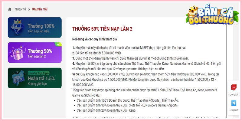 Khuyến mãi bắn cá đổi thưởng Mitbet Lưu ý khi khách hàng đăng ký tham gia các hoạt động ưu đãi tặng thưởng