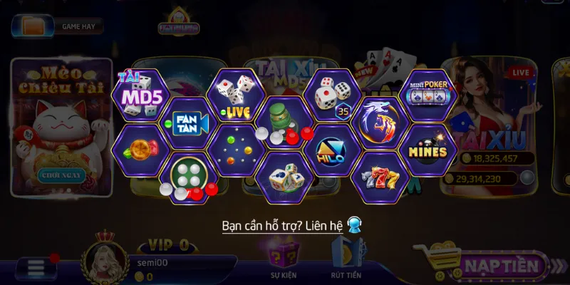 Cổng Game Rikvip - Thiên Đường Bắn Cá Siêu Lợi Nhuận Sảnh minigame luôn nhộn nhịp người trải nghiệm